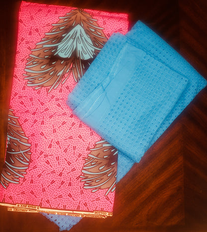 Ankara - lace Fabric for sewing - 3 yard Ankara, 2 yard lace